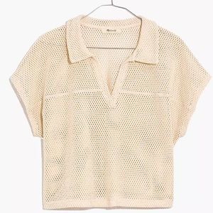 Madewell Crochet Polo Top